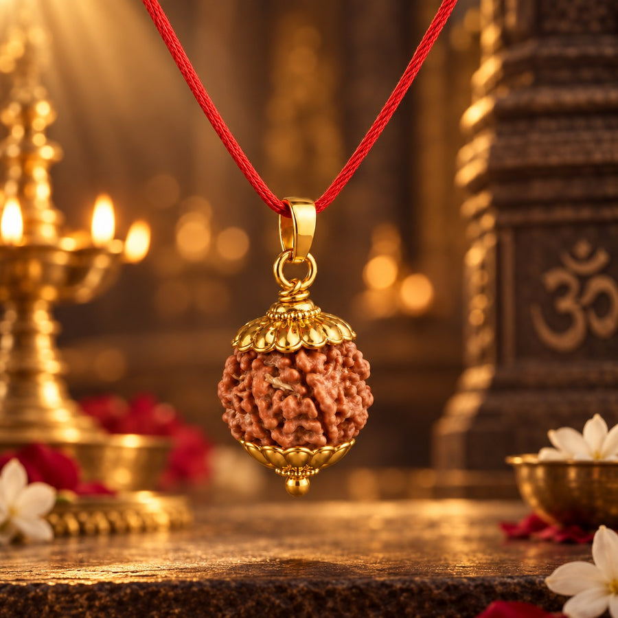 Rudraksha Pendant with Red Thread