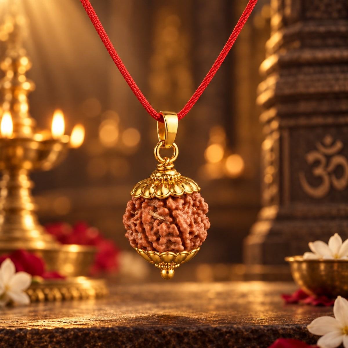 Rudraksha Pendant with Red Thread