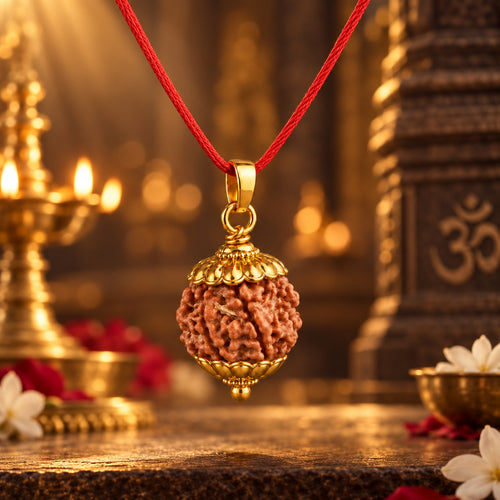 Rudraksha Pendant with Red Thread