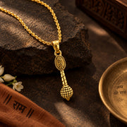Hanuman ji Gada Pendant - Golden Finish