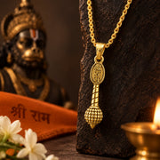 Hanuman ji Gada Pendant - Golden Finish
