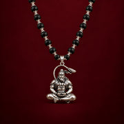 Samadhi Hanuman ji Karungali Mala - Silver Finish - view 1