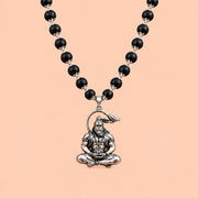 Samadhi Hanuman ji Karungali Mala - Silver Finish - view 2