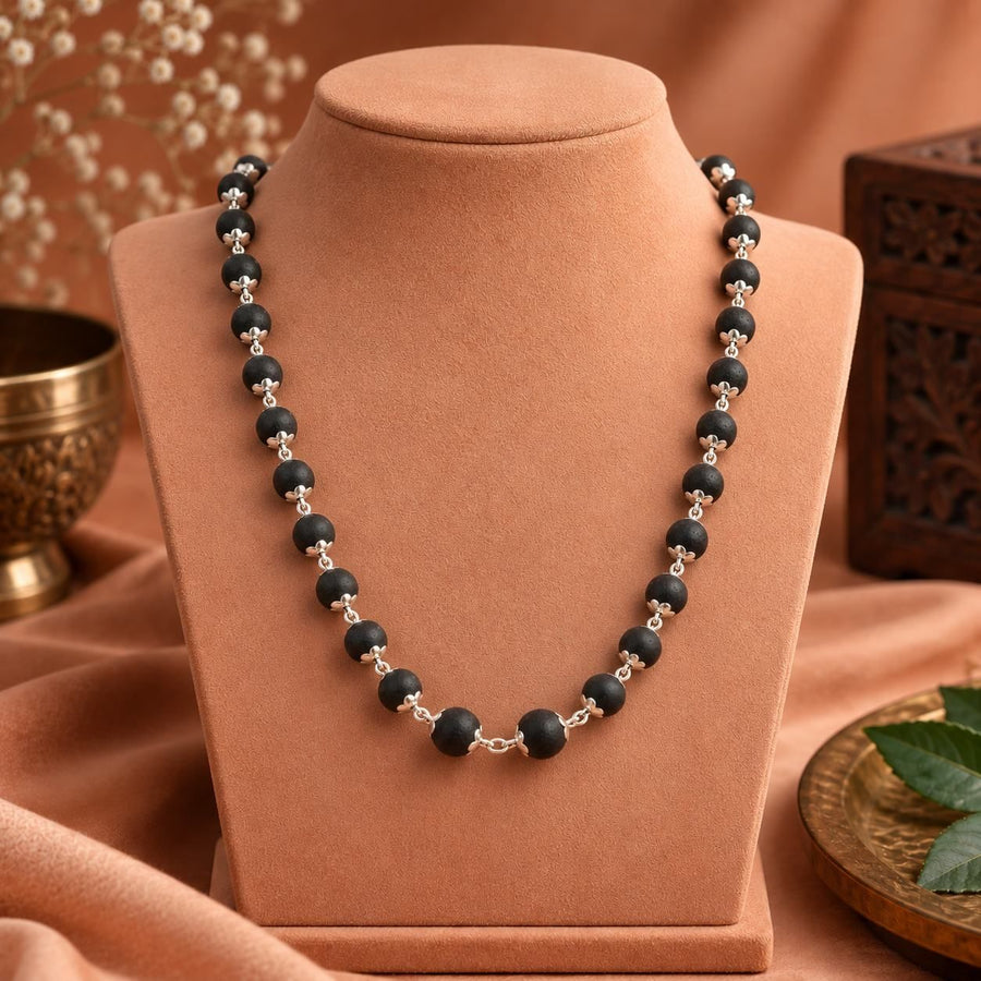 Karungali mala with silver-finish links - photo 2