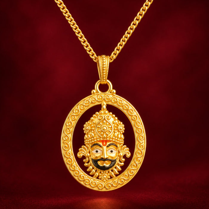 Khatu Shyam ji Pendant - Golden Finish