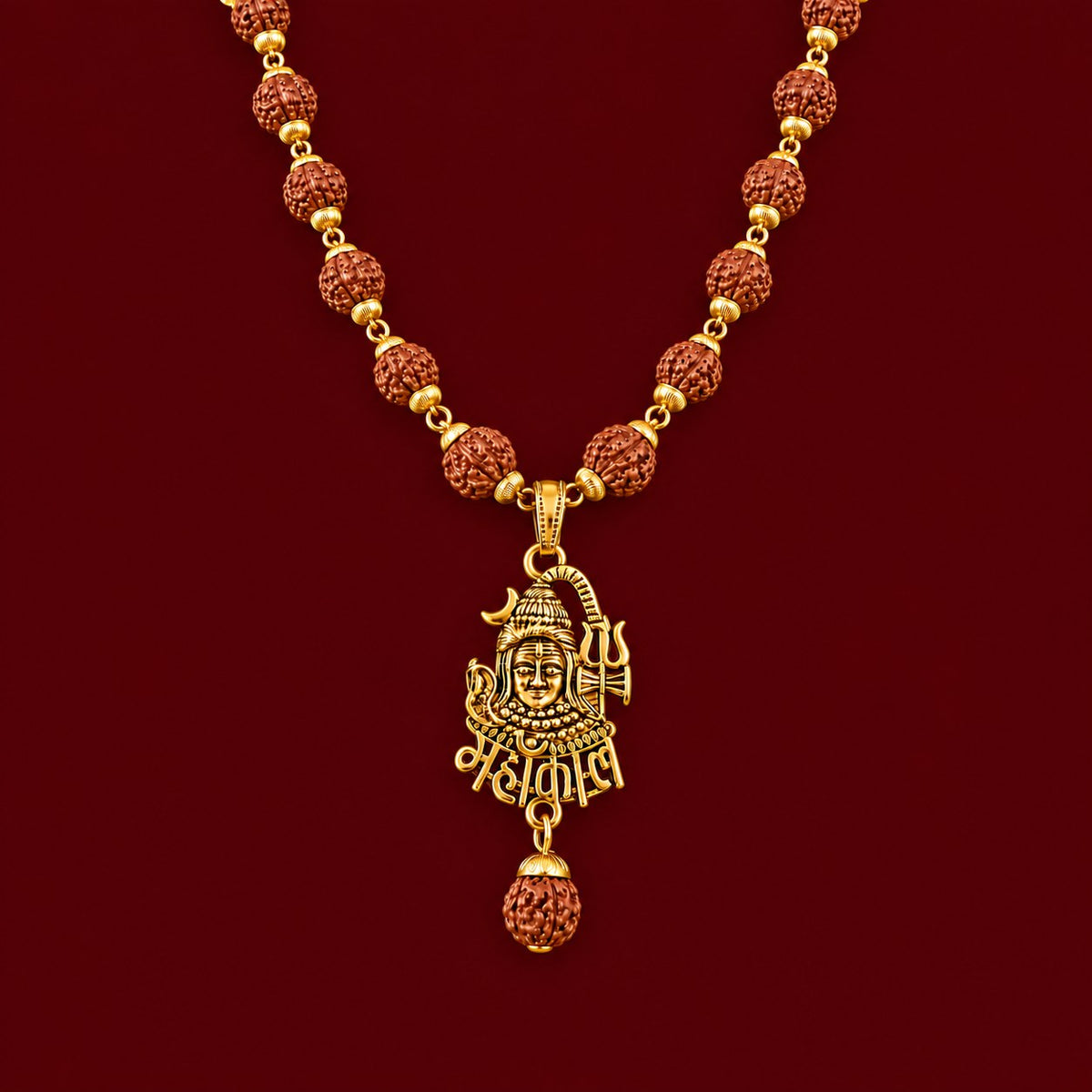 Mahakal Rudraksha Mala - Golden Finish - view 1