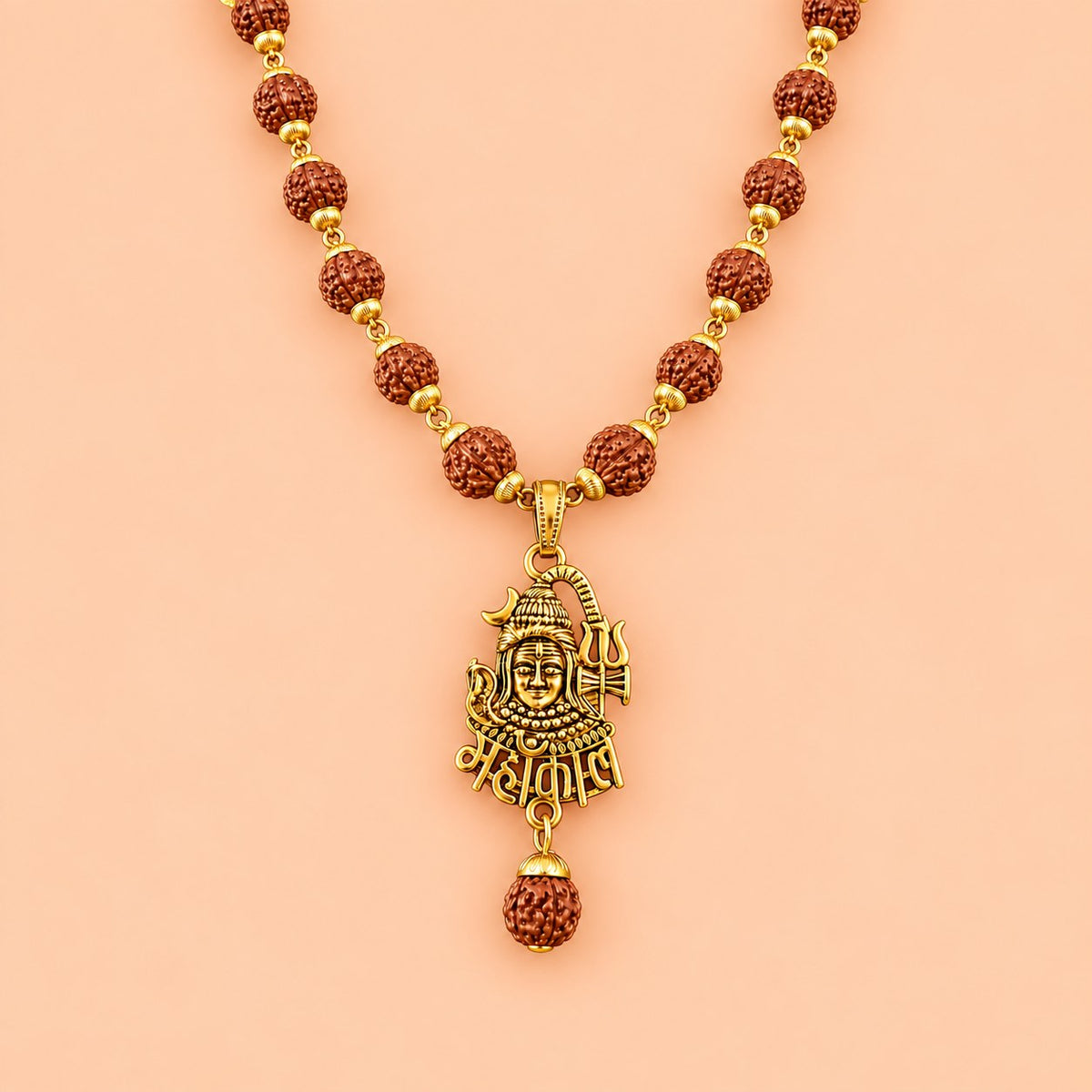 Mahakal Rudraksha Mala - Golden Finish - view 4
