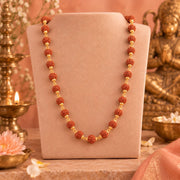 Rudraksha mala with golden-finish links - photo 3