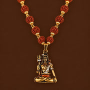 Shiv ji Rudraksha Mala - Golden Finish