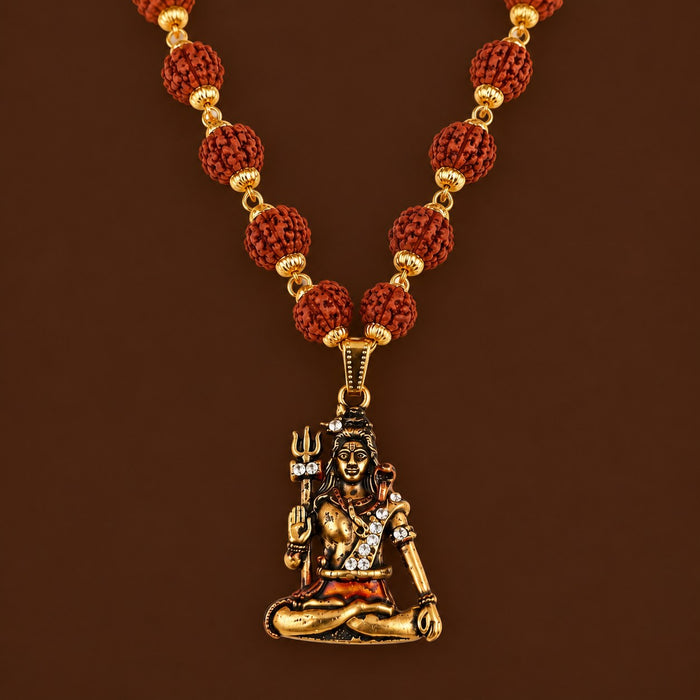 Shiv ji Rudraksha Mala - Golden Finish