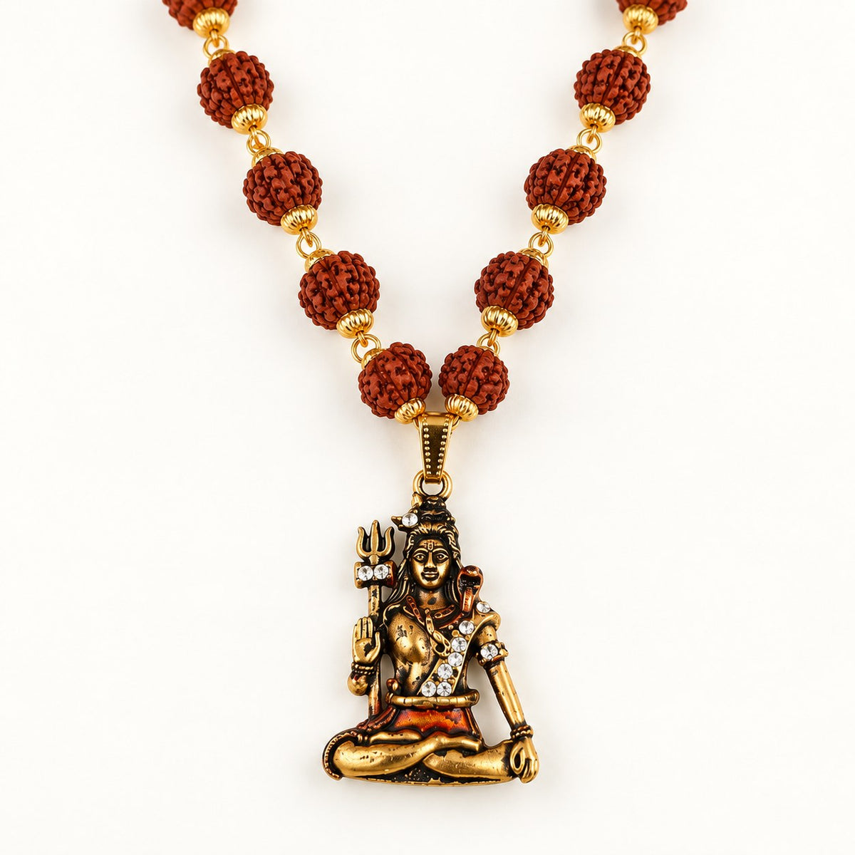 Shiv ji Rudraksha Mala - Golden Finish