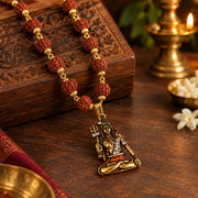 Shiv ji Rudraksha Mala - Golden Finish