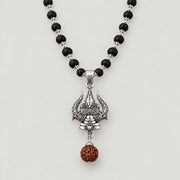 Trishul Karungali Mala - Silver Finish - view 2