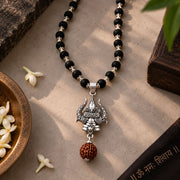 Trishul Karungali Mala - Silver Finish - view 3