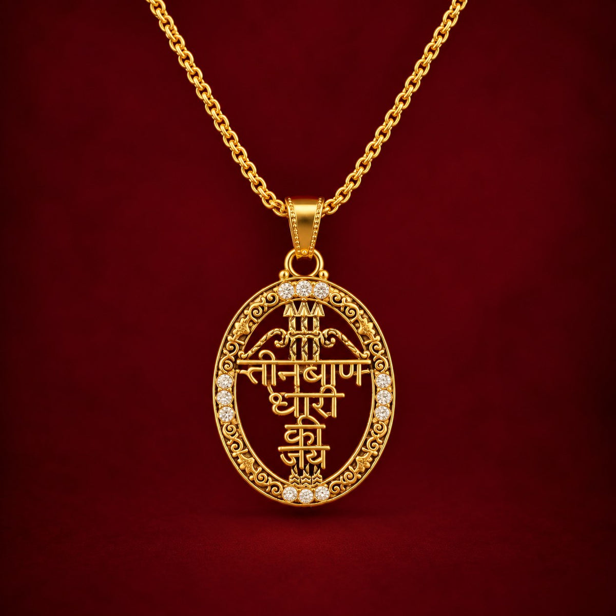 Teen Baan Dhari Pendant - Golden Finish