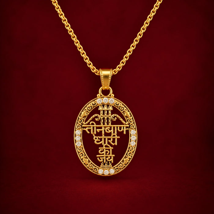Teen Baan Dhari Pendant - Golden Finish